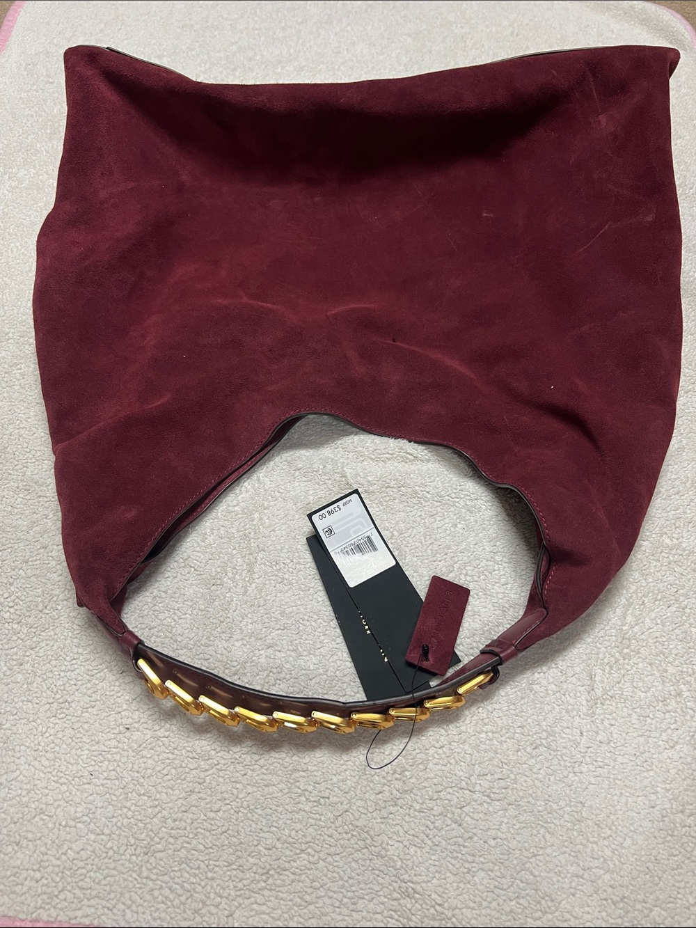 Donna Karen New York Bellmore Extra Large Suede Hobo With Bezel Strap - Picture 6 of 14